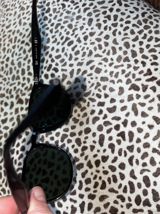 Ray-Ban phantos black round green lens sunglasses